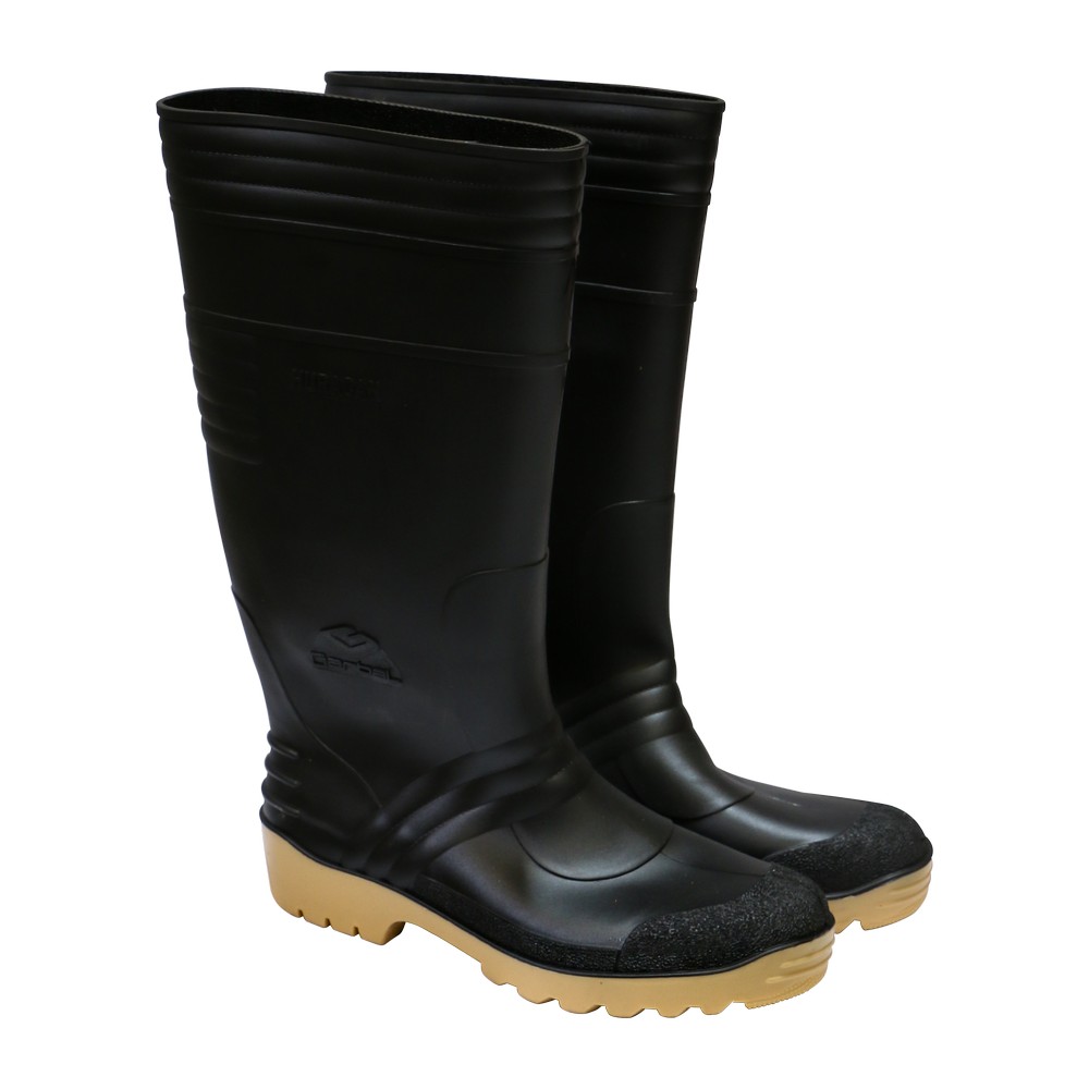 Bota de Hule HURACAN Negra/Beige ALTA #42