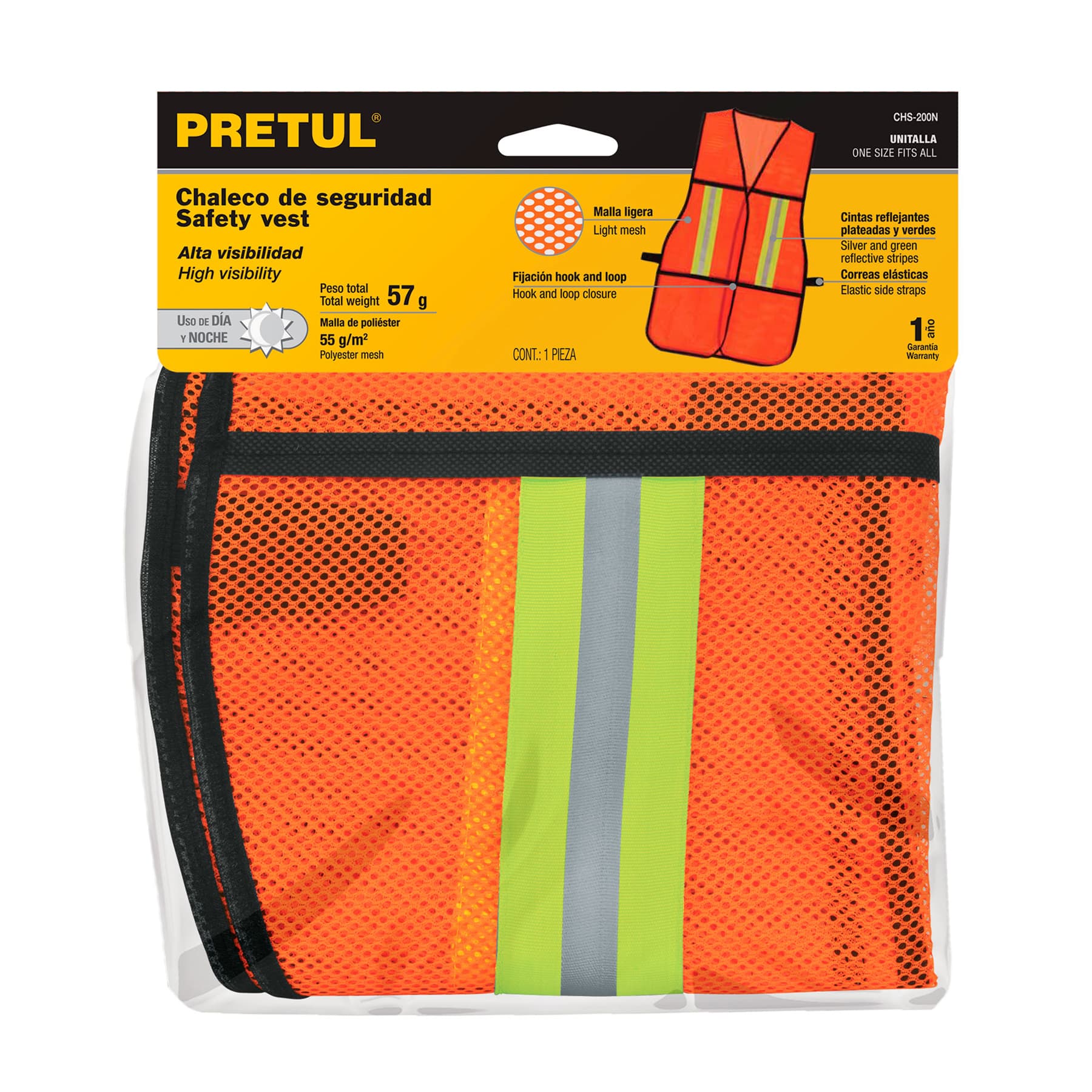 Chaleco D/Seguridad PRETUL 21025