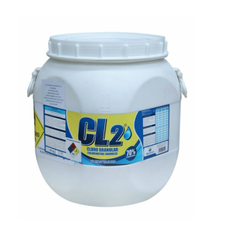 Cloro Hipoclorito CL2 70% CUBETA 45 KGS